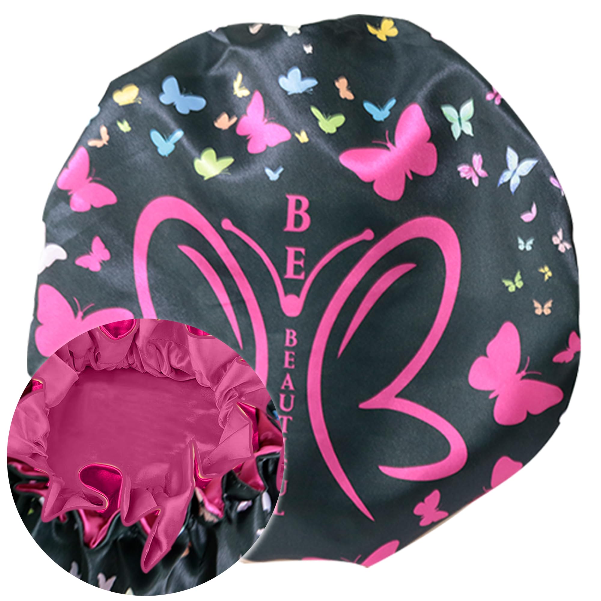 BE BEAUTIFUL EXTENSIONS Discover Premium Ruffle Silk Satin Sleeping Bonnets Hair, Moisture Retention, and All-Night Comfort.