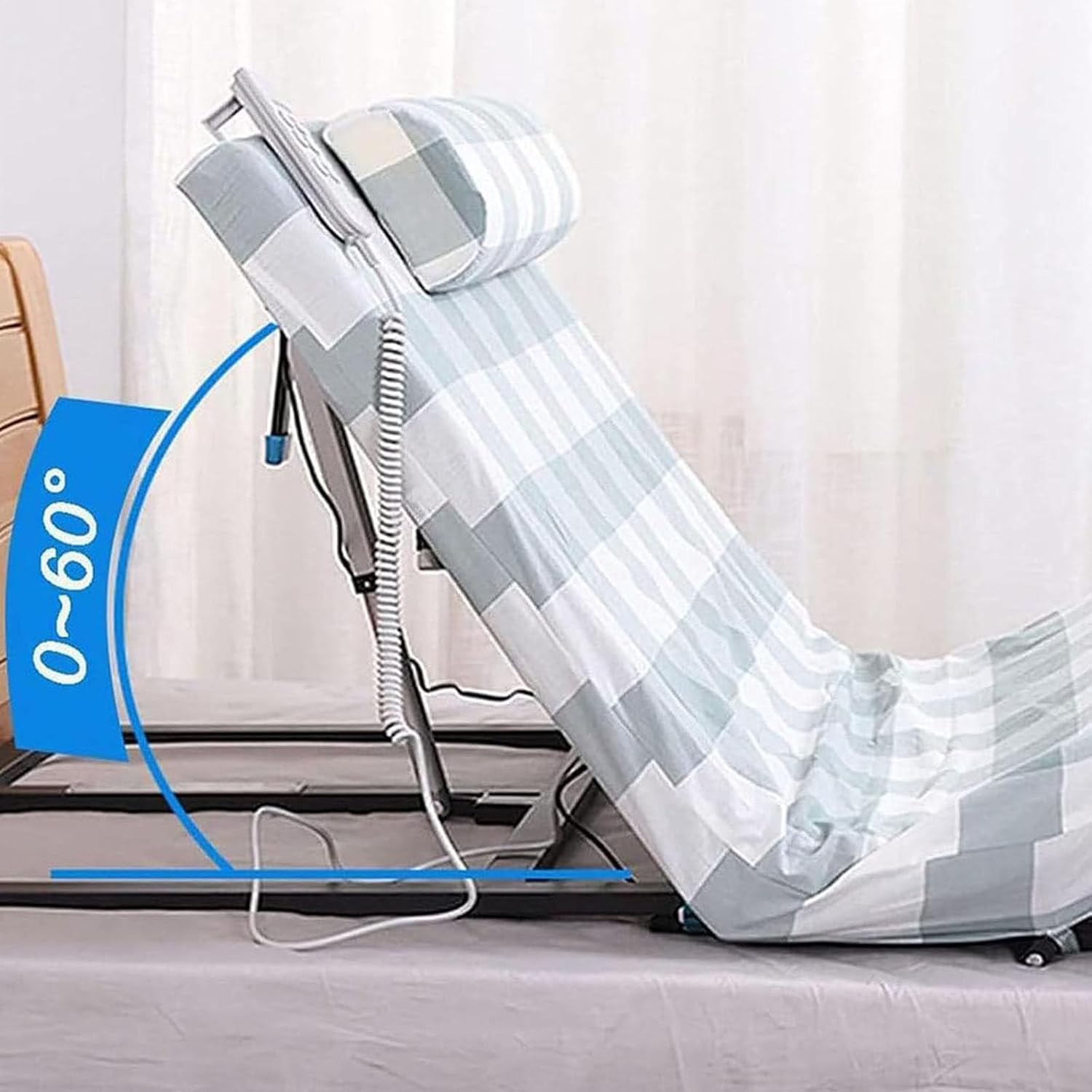 Adjustable Electric Pillow Lifter for Elderly, 0-65° Angle Adjustment, Portable Sit-Up Chair for Neck, Head, and Lumbar Support, Medical Aid Device