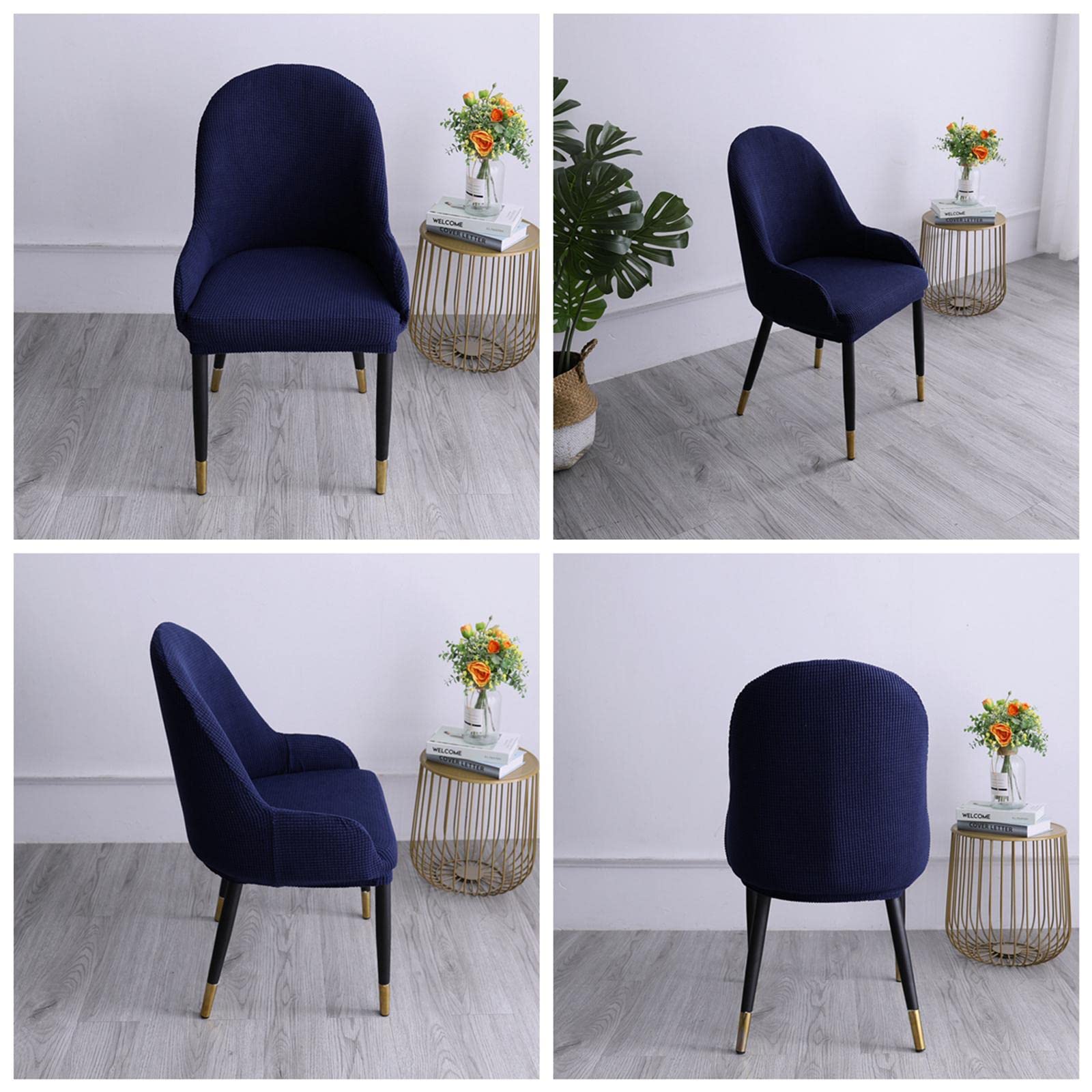 bnf® Wing Back Dining Chair Cover Reusable Protector Seat Covers for Decor Light (Coffee)-image-22