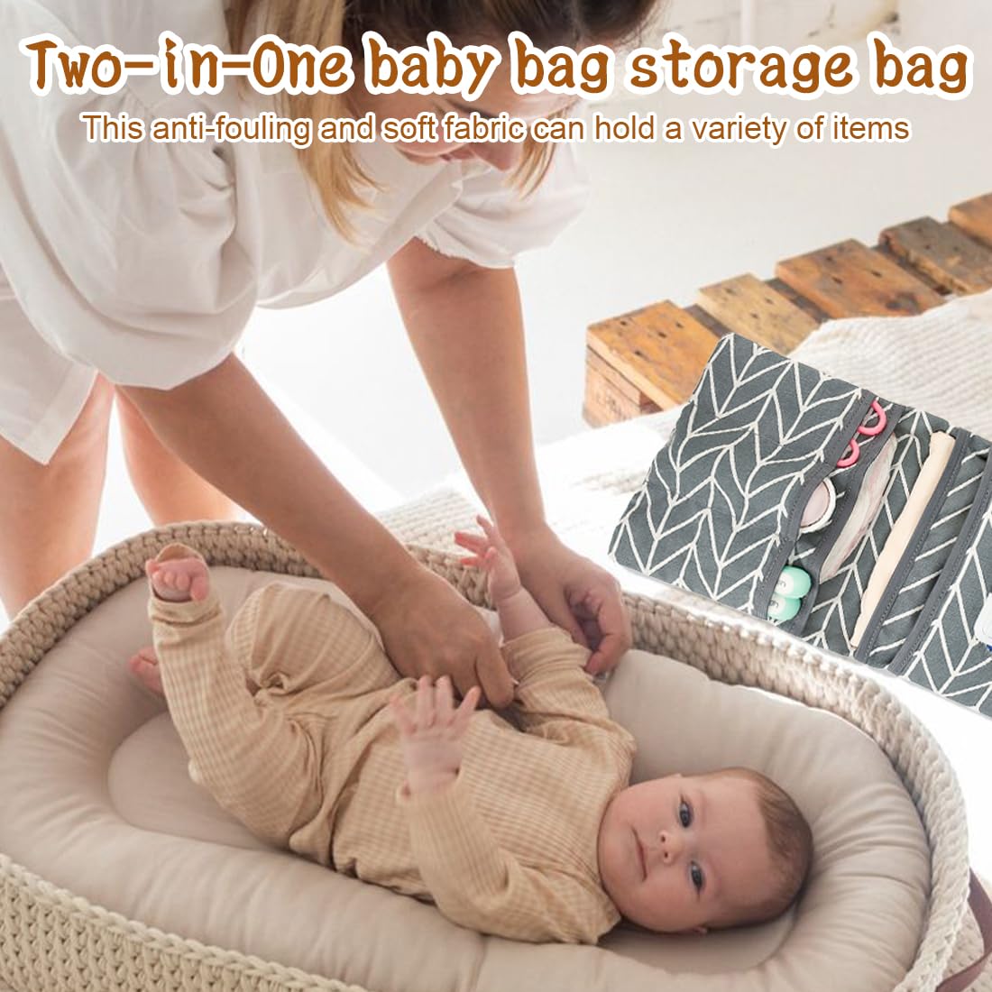 Bolsa Porta Pañales Y Toallitas 2 En 1, Pequeña Pañalera Bebe, Organizador Impermeable, Bolsa Para Viaje, Ideal Para Mama