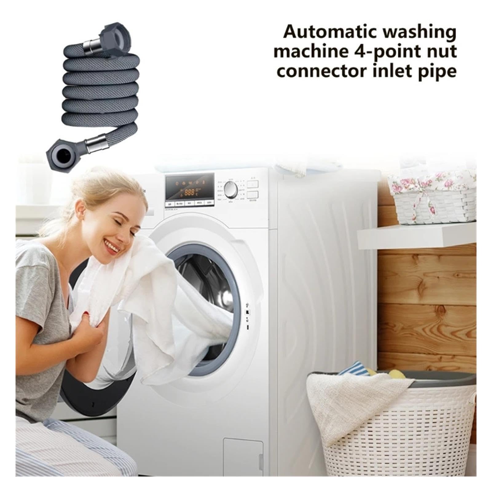 Universal Washing Machine Inlet Hose Flexible Corrugated 1-5m
