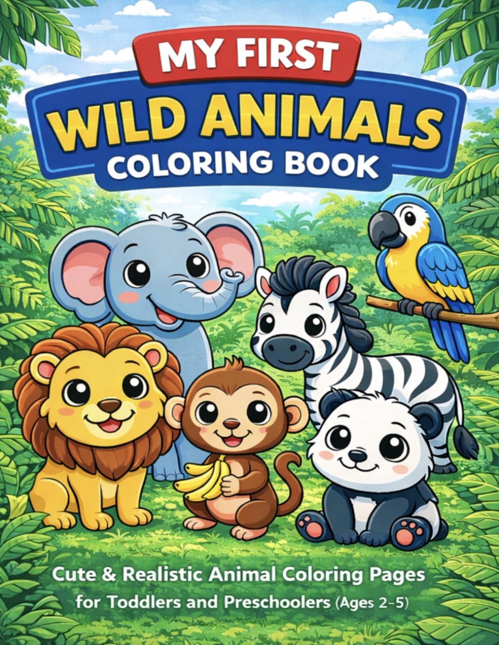 My First Wild Animals Coloring Book: Cute and Realistic Animal Coloring Pages for Toddlers & Preschoolers Ages 2–5 (My First Series)