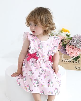 Mioglrie Baby Girl Dress Summer Girl Clothes Infant Outfits Newborn Ruffle Sleeveless Sundress Cute Dresses for Girls