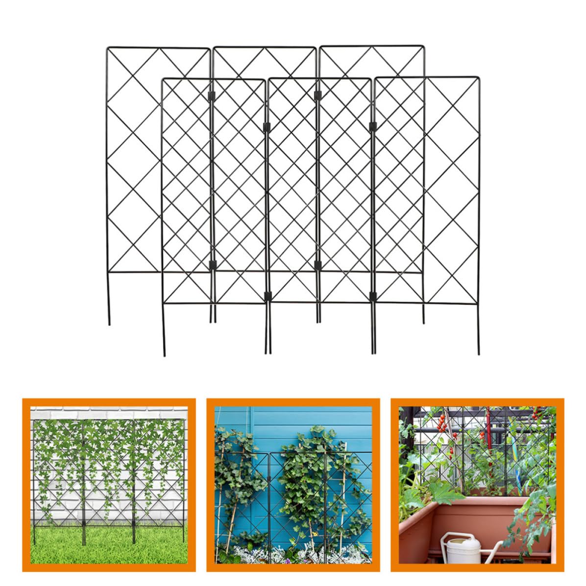 CLISPEED Tuteur pour Plantes en Fer Robuste et Réutilisable, Treillis D'intérieur et D'extérieur pour Jardin et Patio, Lot de 2 Supports pour Plantes Grimpantes