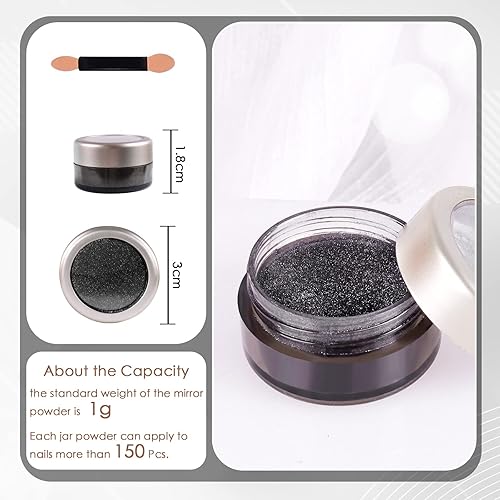 Miniatura 5 de Laza Polvo de uñas cromado, efecto espejo, polvo metálico, holográfico, brillantina, decoración de manicura, pigmento reflectante para bricolaje,