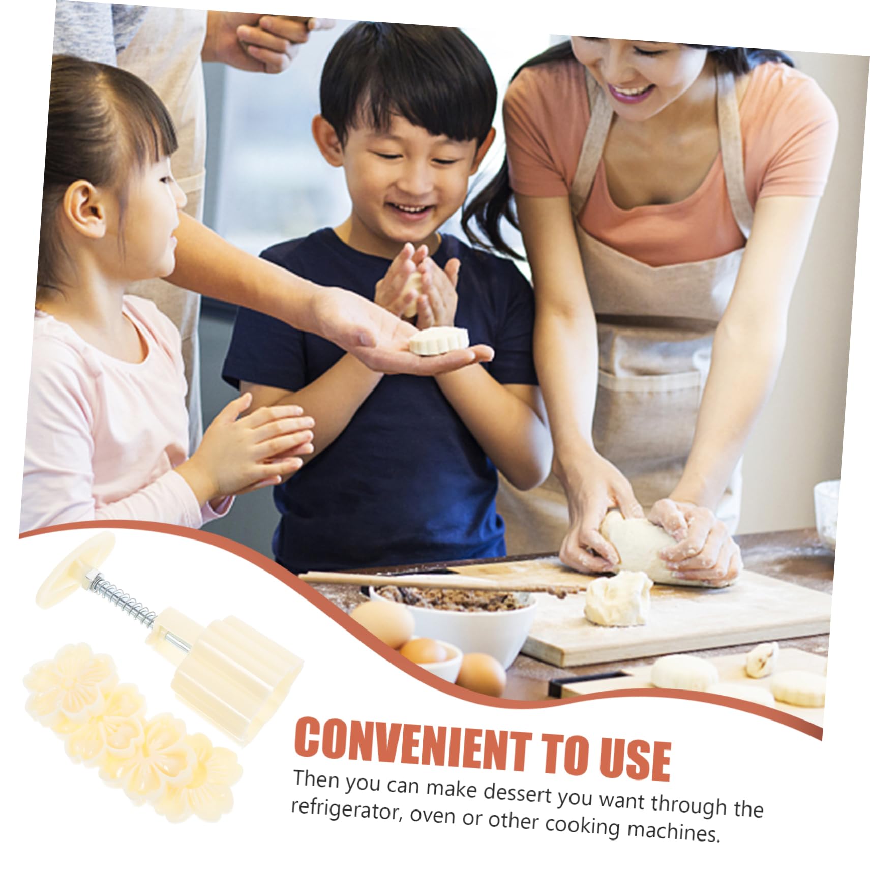 STOBAZA 1Set Flower Design Moon Cake Molds Hand Pressed Green Bean Cake Maker for Moon Cakes Reusable Baking Tools for Family and Friends present for Baking Lovers