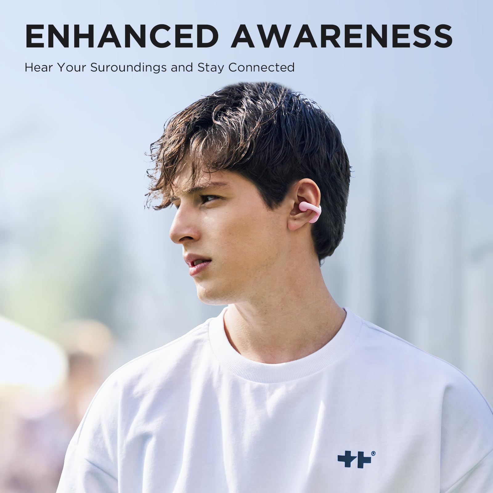 SANAG Z50PRO Auricolari wireless Bluetooth 5.3 con custodia di ricarica, auricolari aperti compatibili con iPhone/Samsung Phone per uomini, donne e bambini(pink)