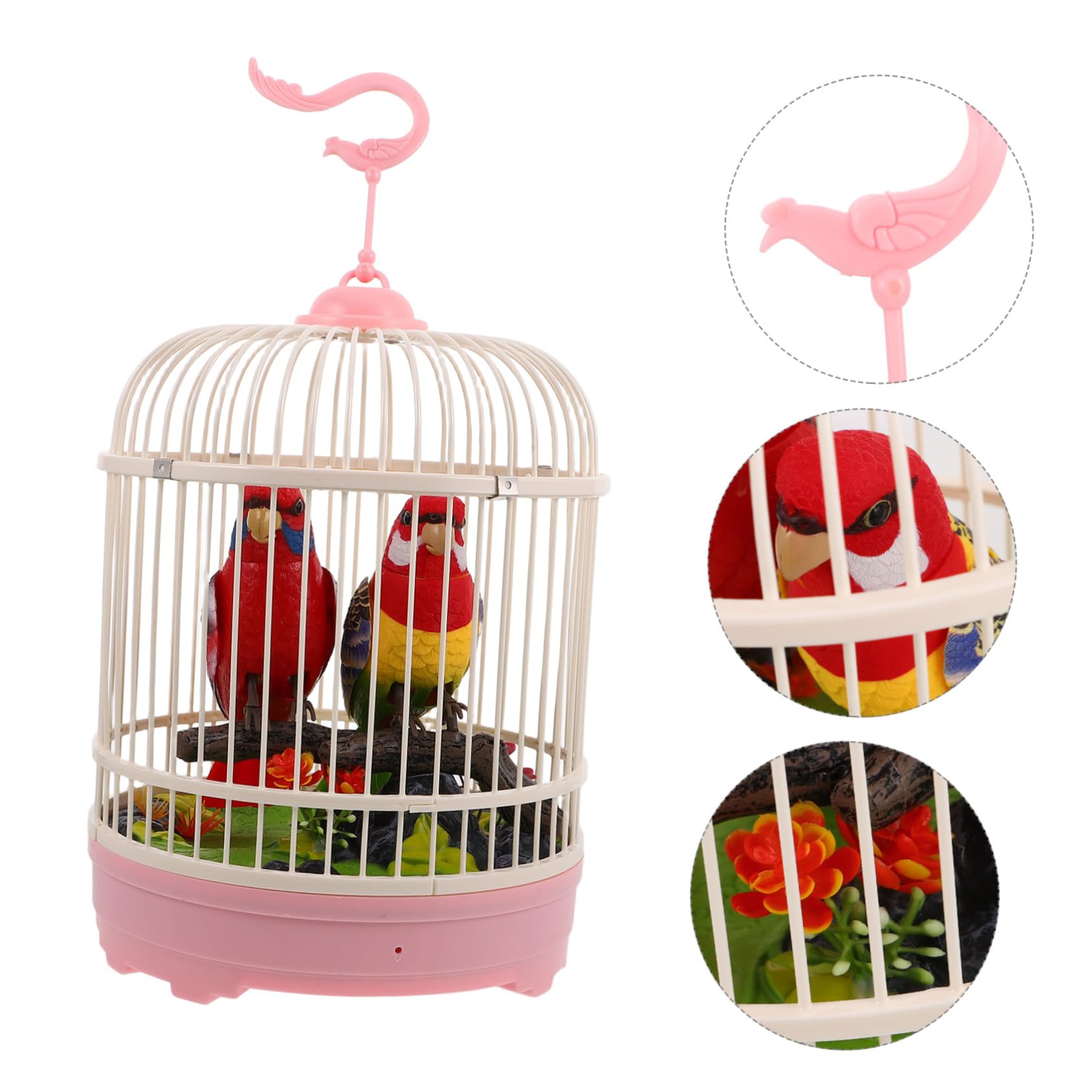 Yardwe Induktions-vogelkäfig-Spielzeug Mit Simuliertem Vogel Zwitscherndem Vogelspielzeug Hängendem Käfig Für Wellensittich Interaktivem Spielzeug Für Junge Mädchen Akustischer Bewegung u