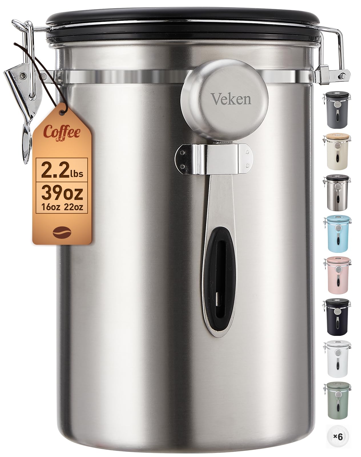 Veken Coffee Canister, 39OZ Large
