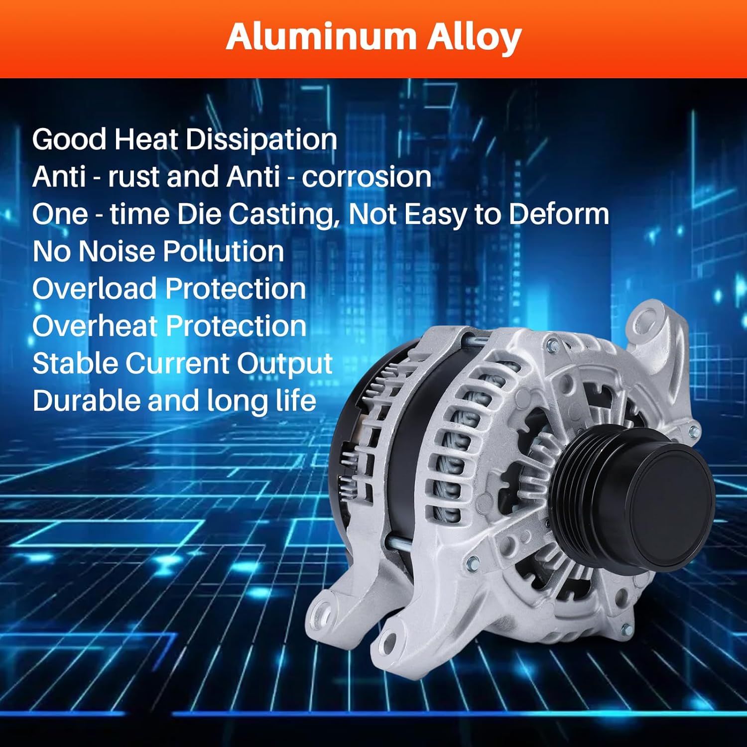 11664 Alternator for Ford Explorer 13-16,Ford Fusion 13-17,Ford Taurus 13-15,Lincoln MKC 15-16,Lincoln MKT 13-14,12V 215Amp,Replace 104210-6571