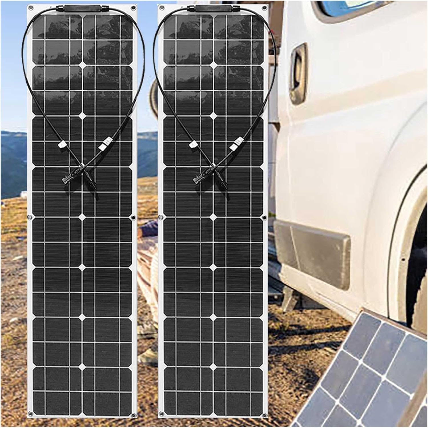 GZGHRZQS 200W/400W/800W Solar Panel Kit Portable, Framed Solar Panel, Flexible Monocrystalline Module With 40A Charge Controller, IP67, For Family, Caravan, Boat