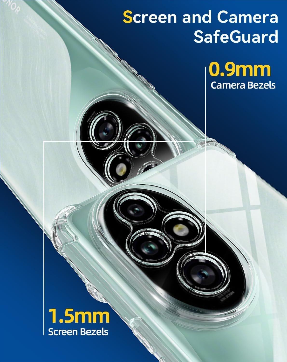 Cover Per Honor 200 PRO + Vetro Temperato - Custodia Morbida TPU Trasparente - Antiurto E Antigraffio - Ultra Sottile - 2