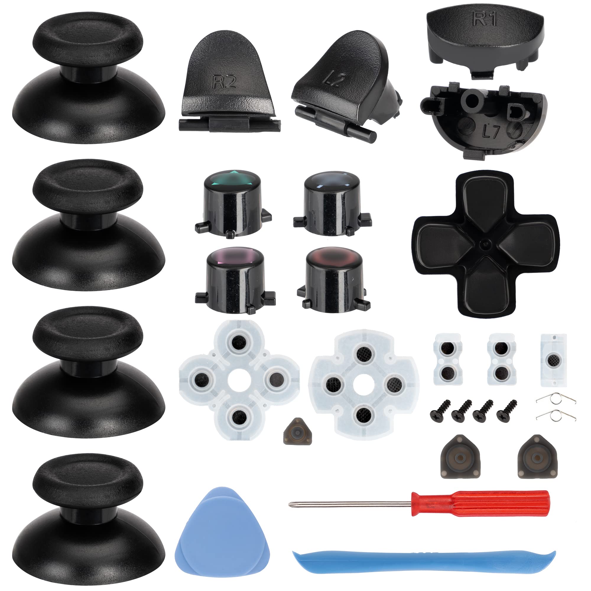 Buy Full Button Set Replacement Parts for PS4 Controller, Thumbsticks