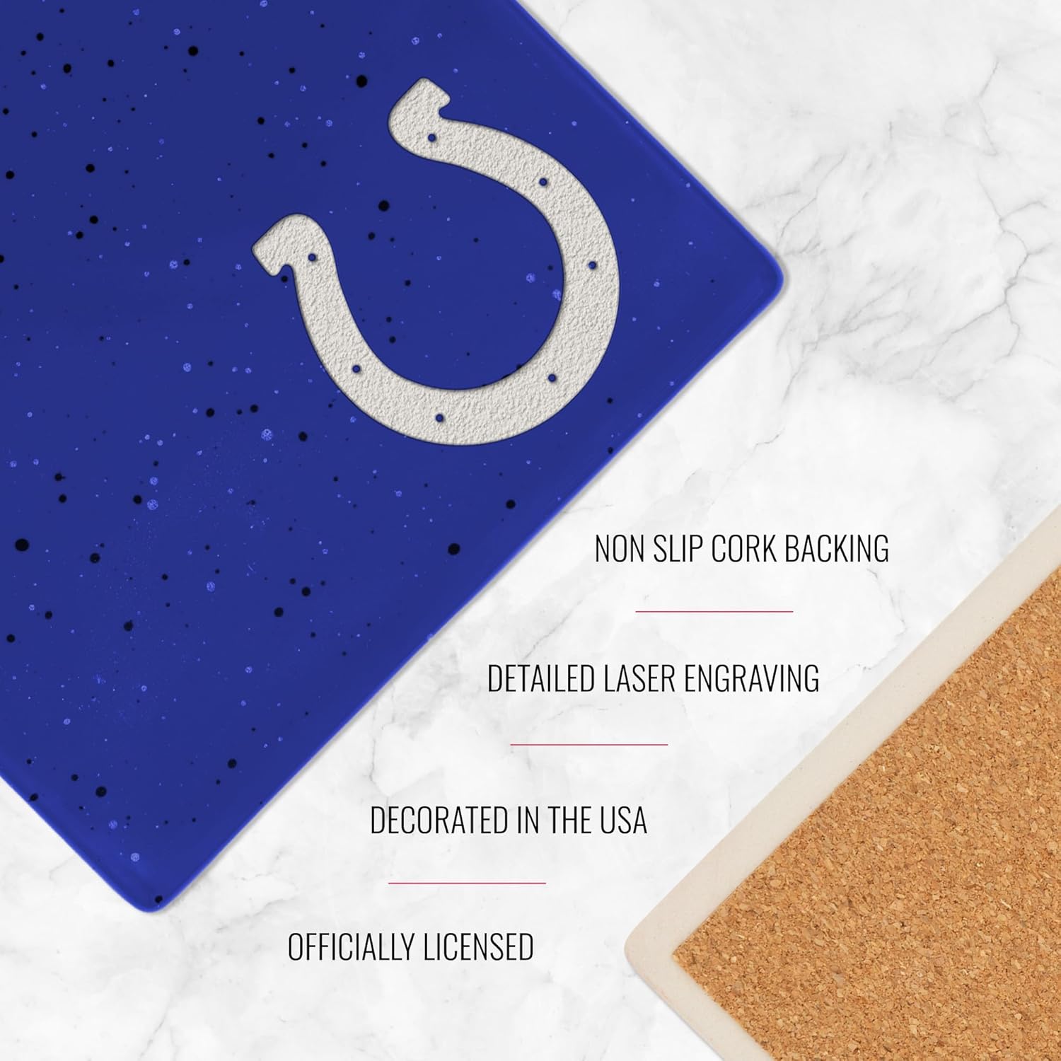 Rico Industries NFL Football Standard Set of 4 Ceramic Drink Coasters with Non-Slip Cork Base for Drinks - Image 5