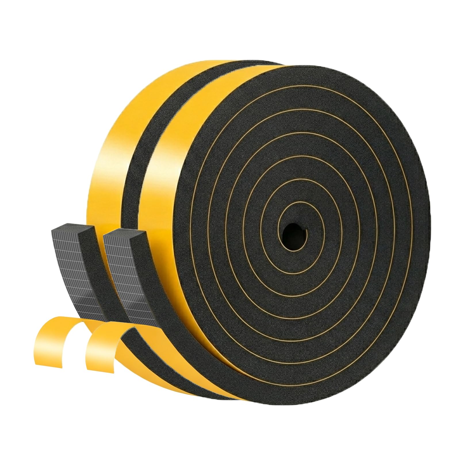 Draft Excluder for Doors,Window Draft Excluder,High Density CR,Strong Adhesive,Soundproof,Window Seal for Door,Window(Black,25mm x 10mm x 4M)
