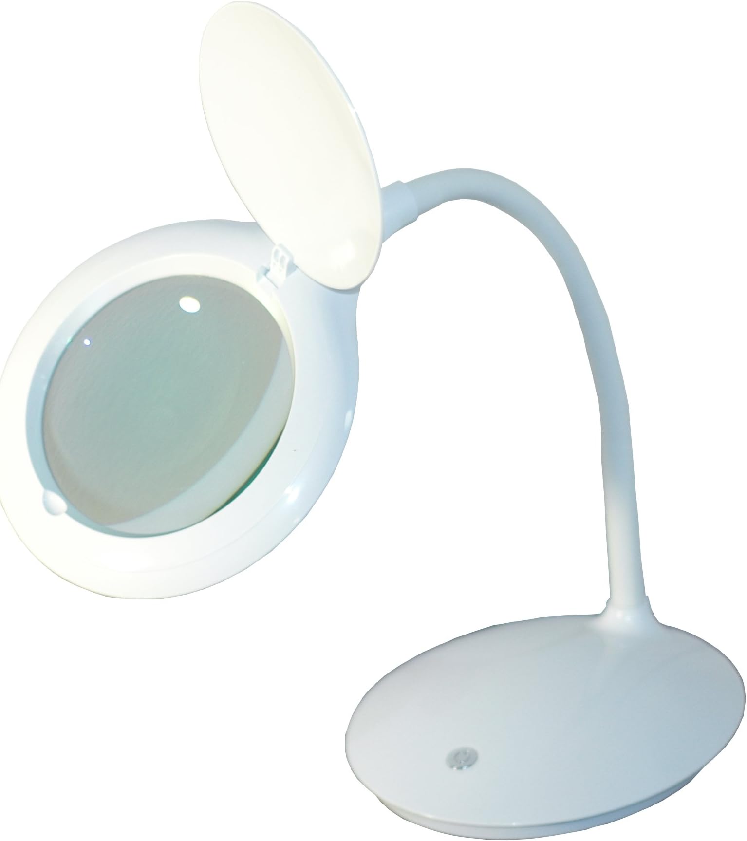TekLine39101B Desk Gooseneck 5" Magnifying Lamp, White 80-LED Daylight