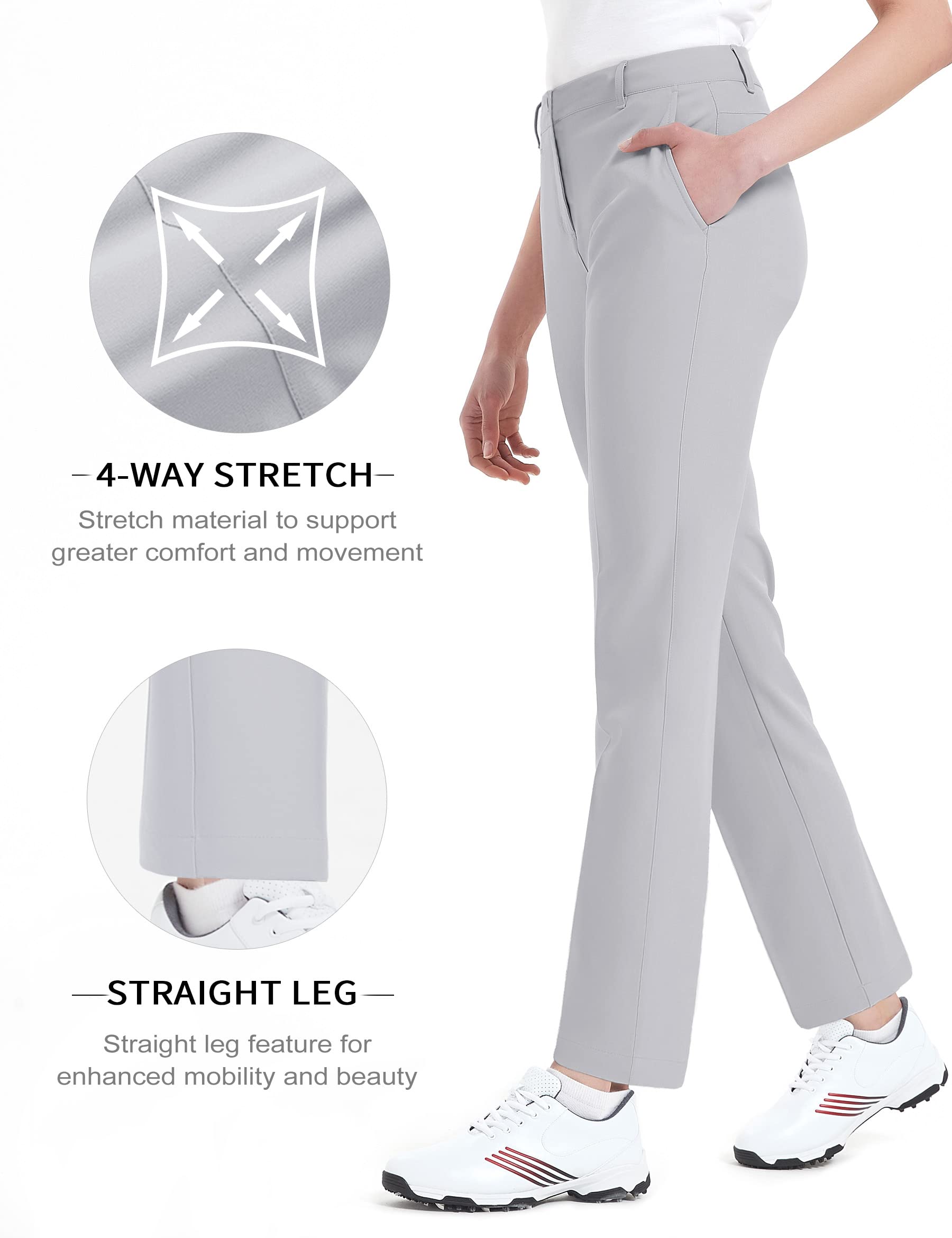 Damen-Golfhose, Stretch, gerade, leicht, atmungsaktiv, Twill - Grau - 40