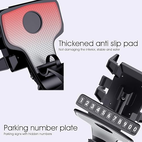 Miniatura 6 de 1 soporte para teléfono de automóvil, soporte de teléfono con hebilla de doble resorte, accesorios de repuesto giratorios de 360 grados, universal