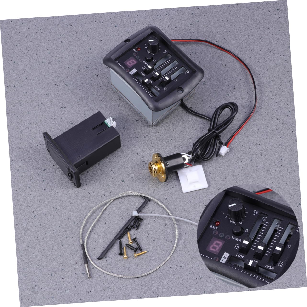 Band Gitarren equalizer Pickup Vorverstärker mit Integriertem Stimmgerät und Lautstärkeregler Akustischer Gitarren preamplifier mit Goldfarbenem Geeignet für