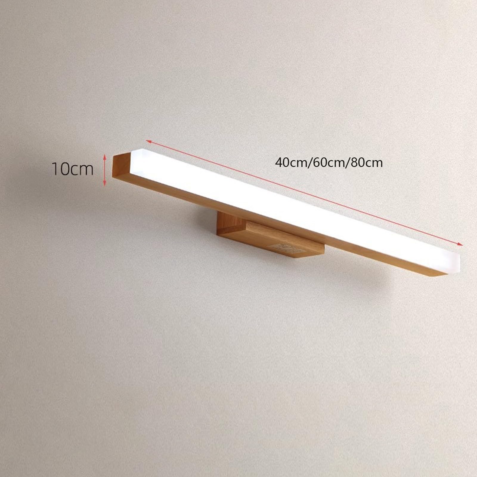 Lampa ścienna LED Lustro Długa lampa ścienna Nowoczesne wnętrze Minimalistyczna oprawa ścienna Długa konstrukcja Akrylowe oświetlenie ścienne do sypialni Salon Korytarz (jasne drewno - ciepłe