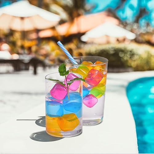 Miniatura 2 de Cubo de hielo reutilizable, paquete de 60 cubos de hielo de plástico reutilizables y reutilizables, cubitos de hielo cuadrados para bebidas sin BPA