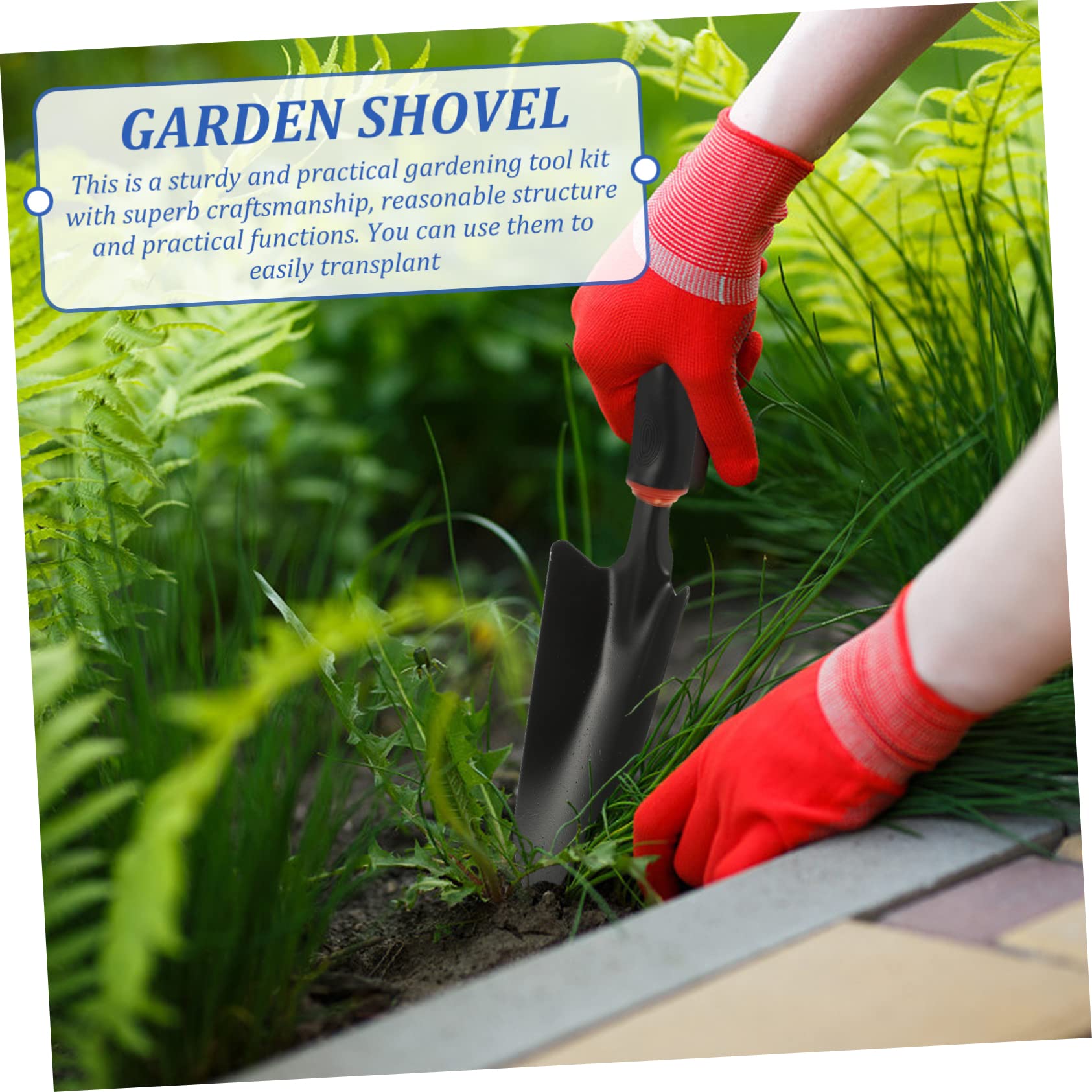 ifundom 5 Stück Multifunktionales Gartenschaufel für Floristen und Gartenarbeit Leichte Schwarze Eisenspaten mit Vinylgriff Robuste Grab und Pflanzwerkzeuge