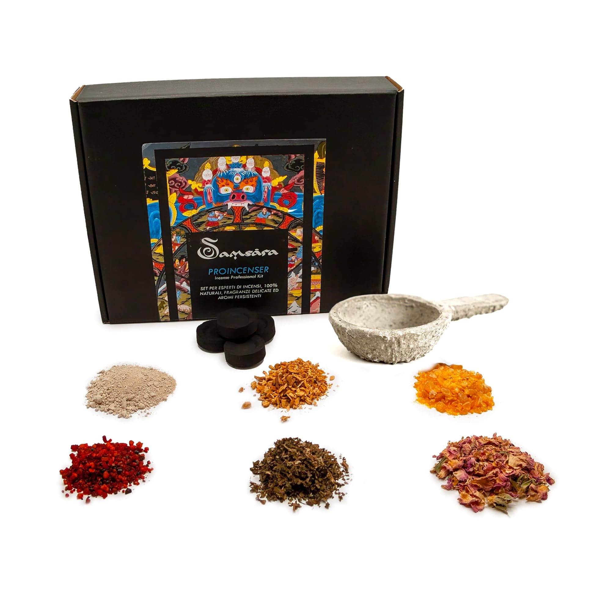 Samsara Incenso a Base di Tè Artigianale in foglie 100% Organico, rituale Cerimonia del Tè - 5 stick extra large 60 minuti ciascuno - Profumo Delicato e Persistente (HUANGCHA