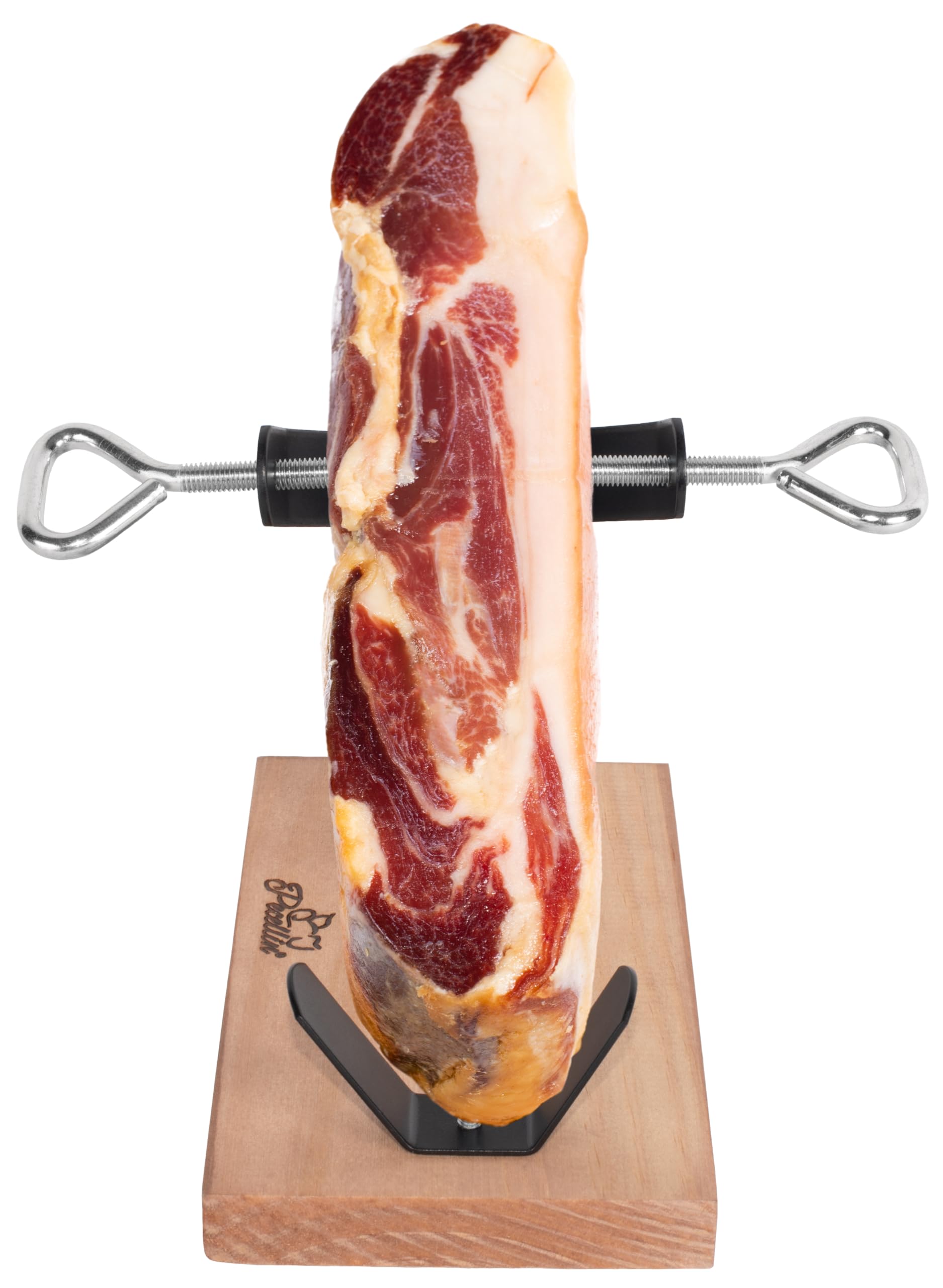 Support à jambon pour centres de jambon - Planche à découper en bois naturel pour jambon serrano et ibérique durci désossé, base antidérapante stable, support à jambon avec ajustement sûr