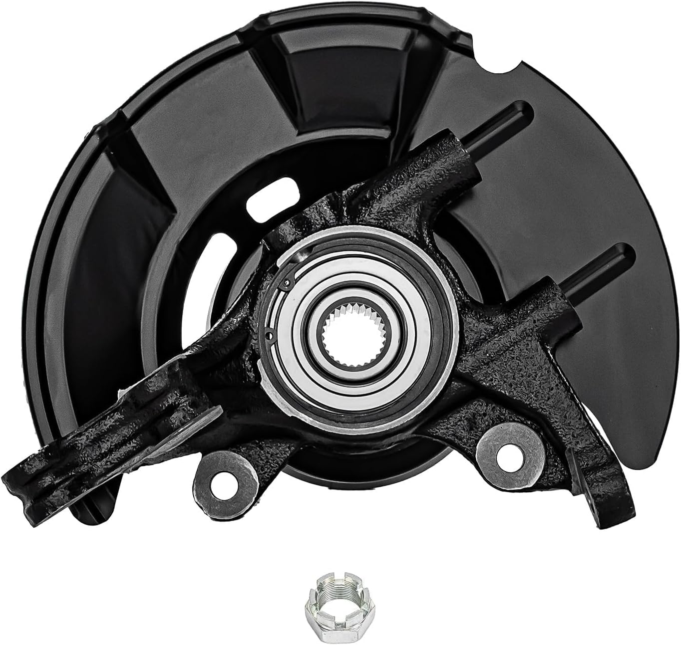 Detroit Axle - 2pc Front Steering Knuckles for 2007-2012 Hyundai Elantra w/ 4-Wheel ABS 2008 2009 2010 2011 Driver & Passenger Side Knuckles with Wheel Bearing Hub Assembly Replacement