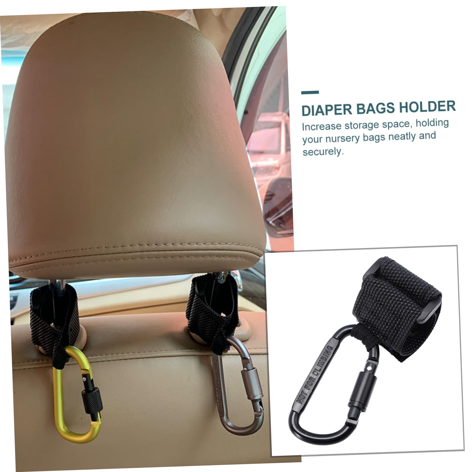 Yardwe 12 Piezas Ganchos para Carrito Colgadores Antideslizantes de Enganches Multiusos para Bolsas Cochecito Compatible con Manillares de Bicicleta y Moto Fácil Instalación