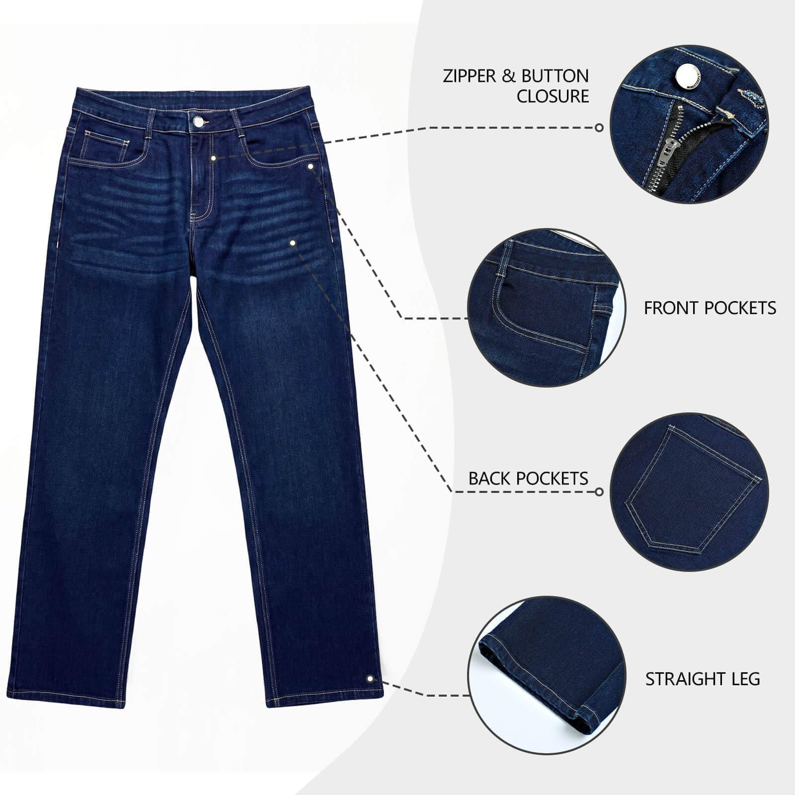 Heyfanee Herren Jeans Regular Fit Straight Hose