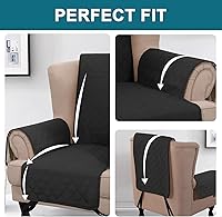 Vista 5 de Turquoize Funda 100 % impermeable para sillón de ala, protector de sofá, triple antideslizante, protector de muebles para mascotas, niños, perros