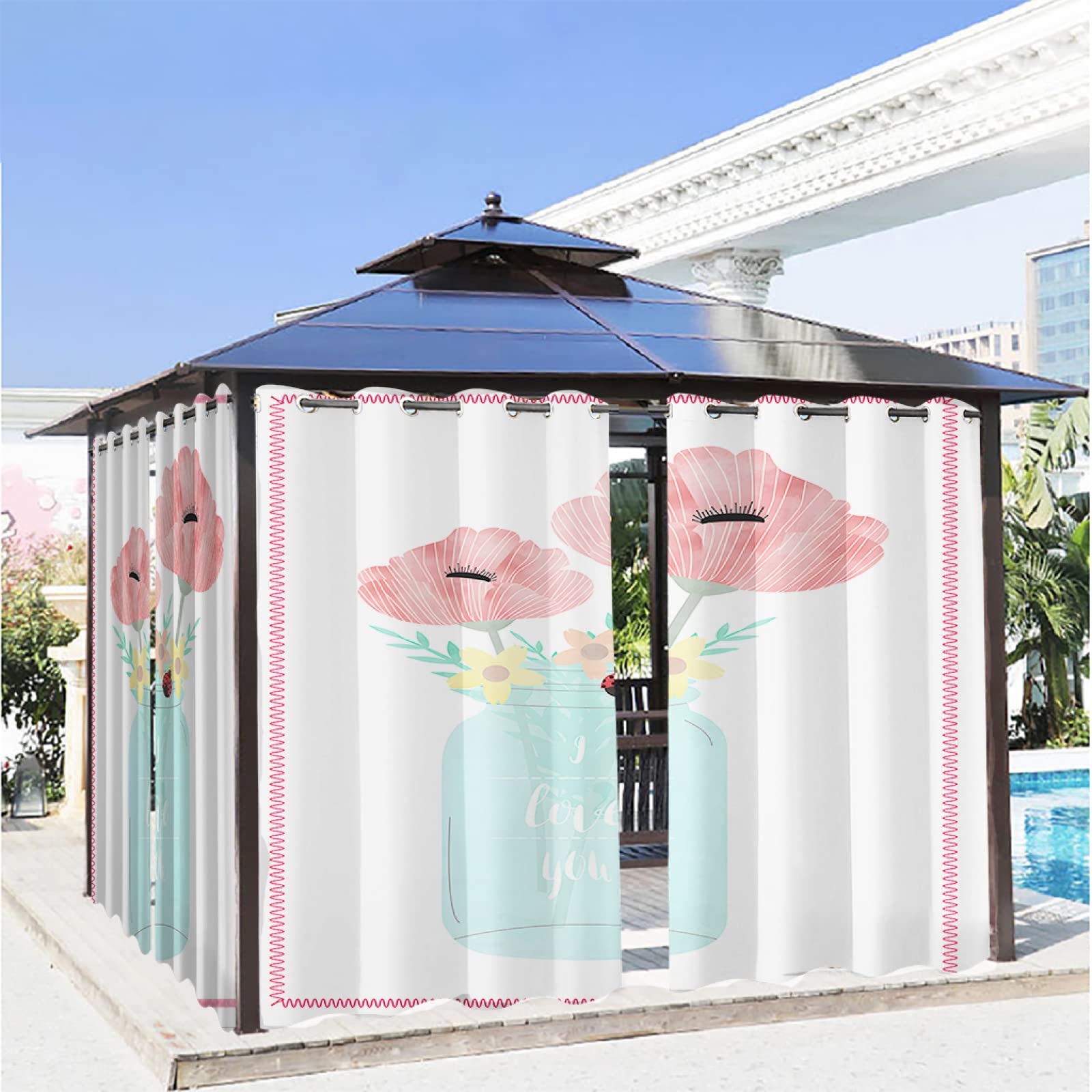 Rideau extérieur imperméable décoration jardin pour créer un salon de terrasse