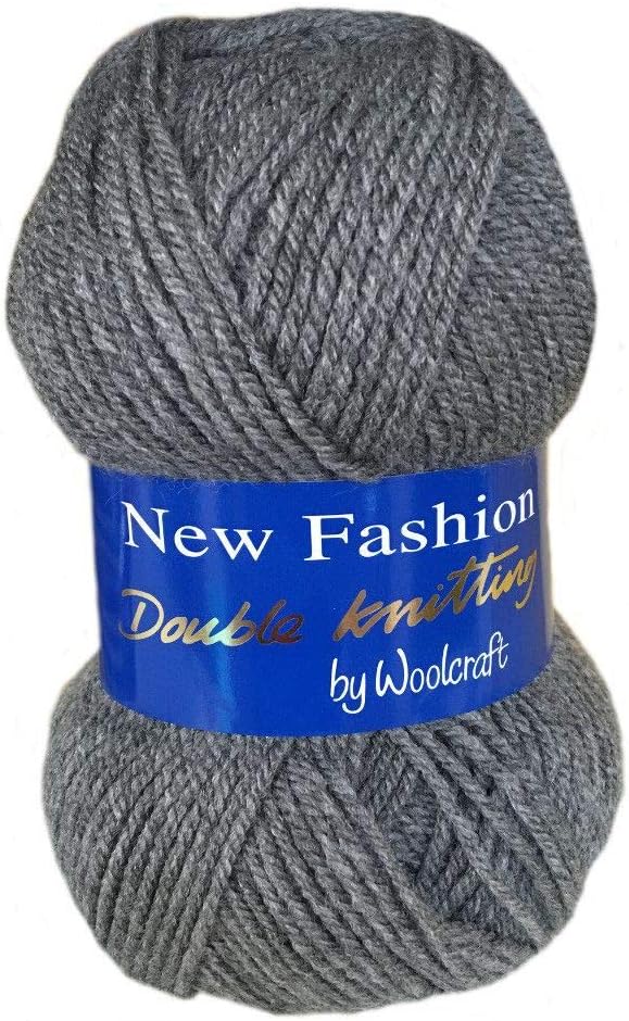 5 x 100g Woolcraft Dk Double Knitting Wool, Yarn (5 x 100g Charcoal 1003)