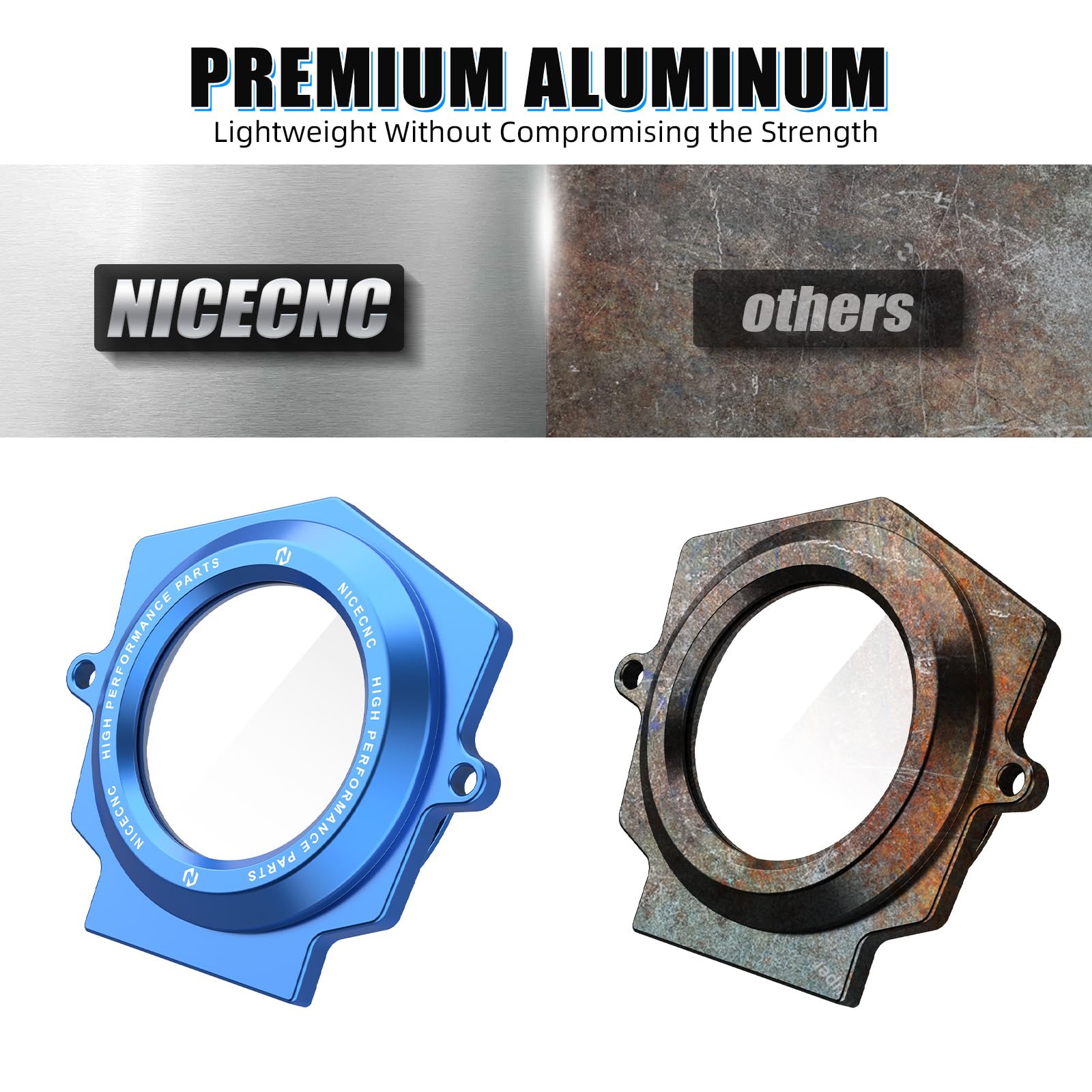 NICECNC Cubierta de Eje de Leva Transparente de aleación de Aluminio Azul Compatible with Yamaha Raptor YFM 700 2006-2024, Raptor 700 R 2009-2024, Raptor 700 SE 2009-2024