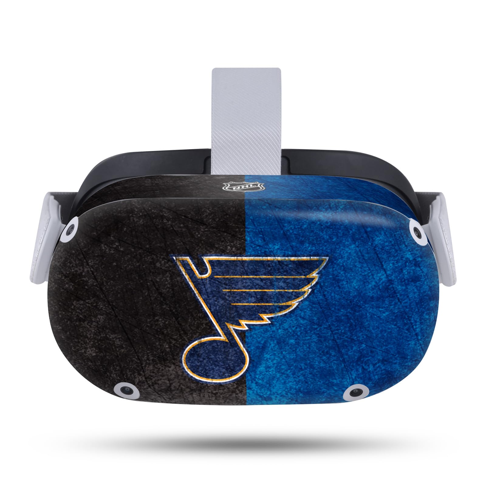 Head Case Designs Officially Licensed NHL Half Distressed St Louis Blues Vinyl Sticker Skin Decal Cover Compatible with Meta Quest 2