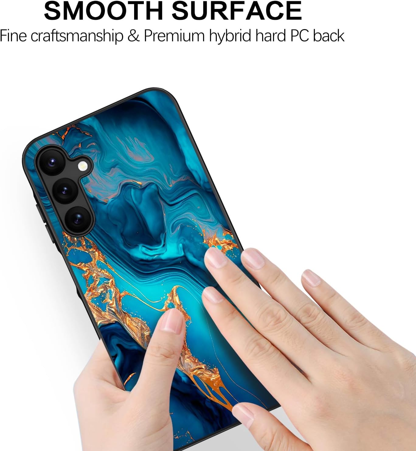 BENTOBEN for Samsung Galaxy A15 5G Case, Slim Fit Glow in The Dark Hybrid Hard PC Soft TPU Bumper Drop Protective Girls Women Men Phone Cover for Samsung Galaxy A15 5G, Blue Marble/Gold Z671-Blue Marble/Gold image 5 of 9 B0CXPLKWQJ