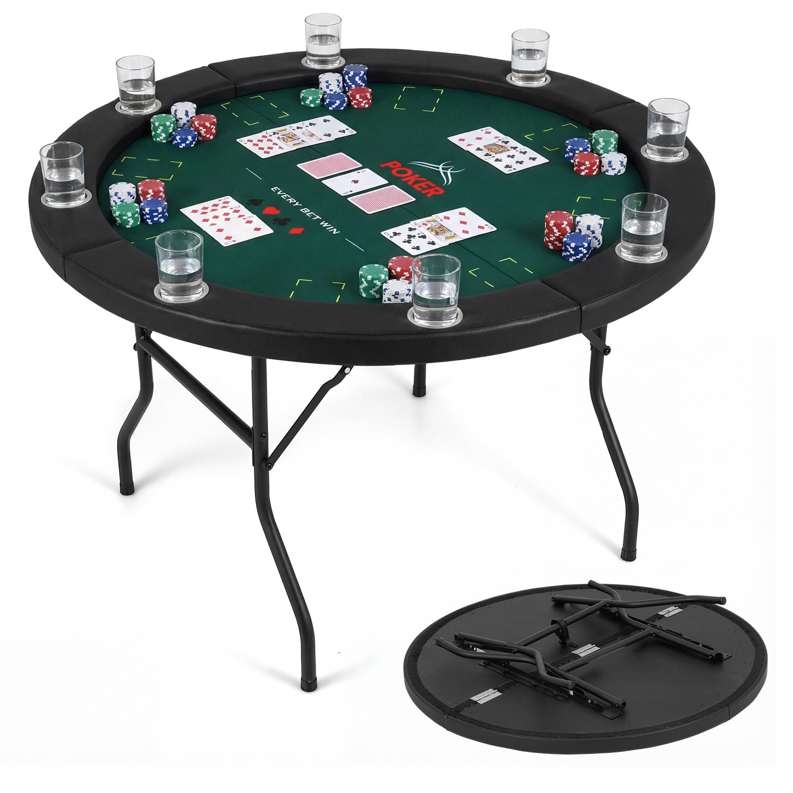 Soozier 47 Table De Poker Pliable 8 Joueurs Table De Jeu De Blackjack Soozier 47 Table De Poker Pliable 8 Joueurs Table De Jeu De Blackjack