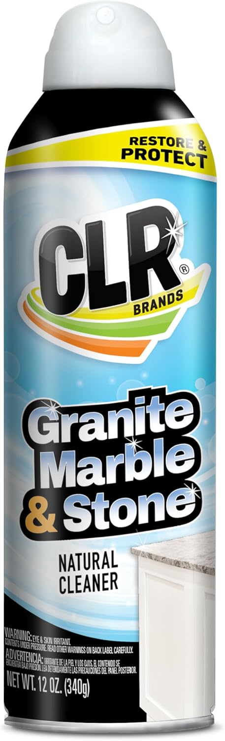 Product image of CLR Stone, Marble and Granite Cleaner - Cleans, Shines and Protects Against Spills, Food Stains, Dirt and Grime - 12 Ounce Spray Can