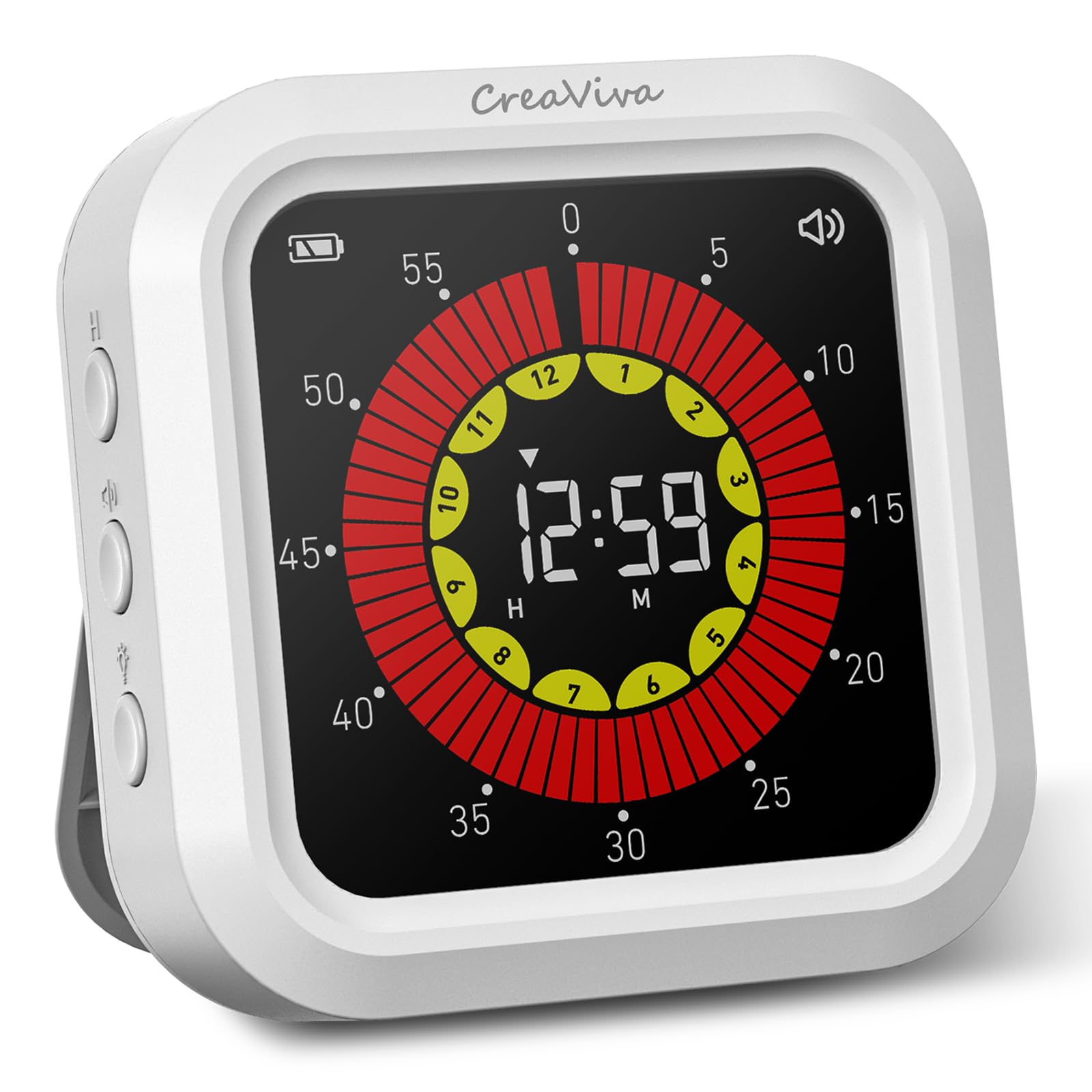 Minuteur visuel rechargeable avec compte à rebours 12h et mode silencieux pour la classe