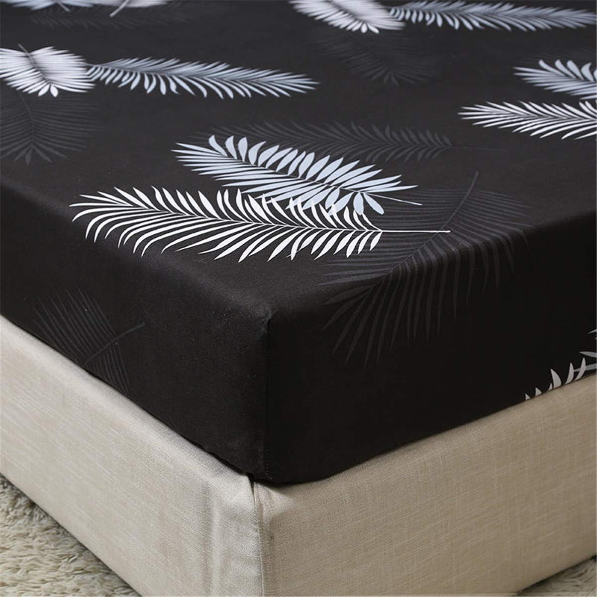 Drap Housse YOUCAI - 100 X 200 25cm - Antidérapants Résistant Aux Rides,Beige - Au