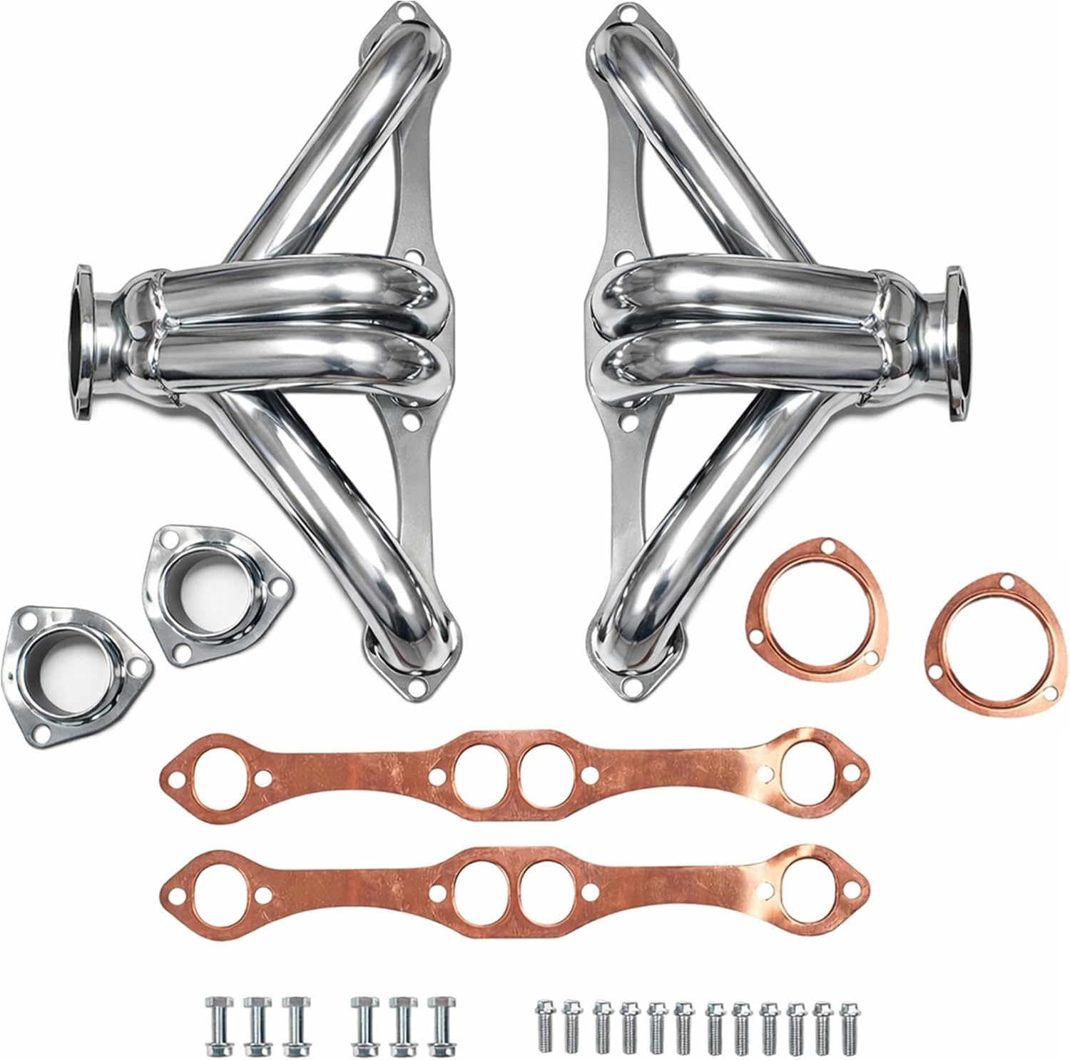 Ceramic Coated Block Hugger Headers for Small Block Chevy SBC 265 283 302 305 327 350 400 Gen 1 V8 Fits 1923–1959 Street Rods Tri-Five Chevys Early Trucks by Certified Automotive Experts