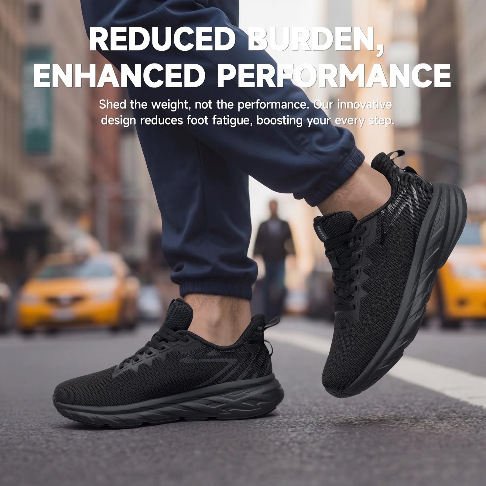 ODCKOI Breite Laufschuhe für Herren, Slip-On Sneakers rutschfest, Bequeme Sportschuhe mit MD-Sohle Dämpfung für Walken Jogging Tennis Freizeit Straßenlaufschuhe
