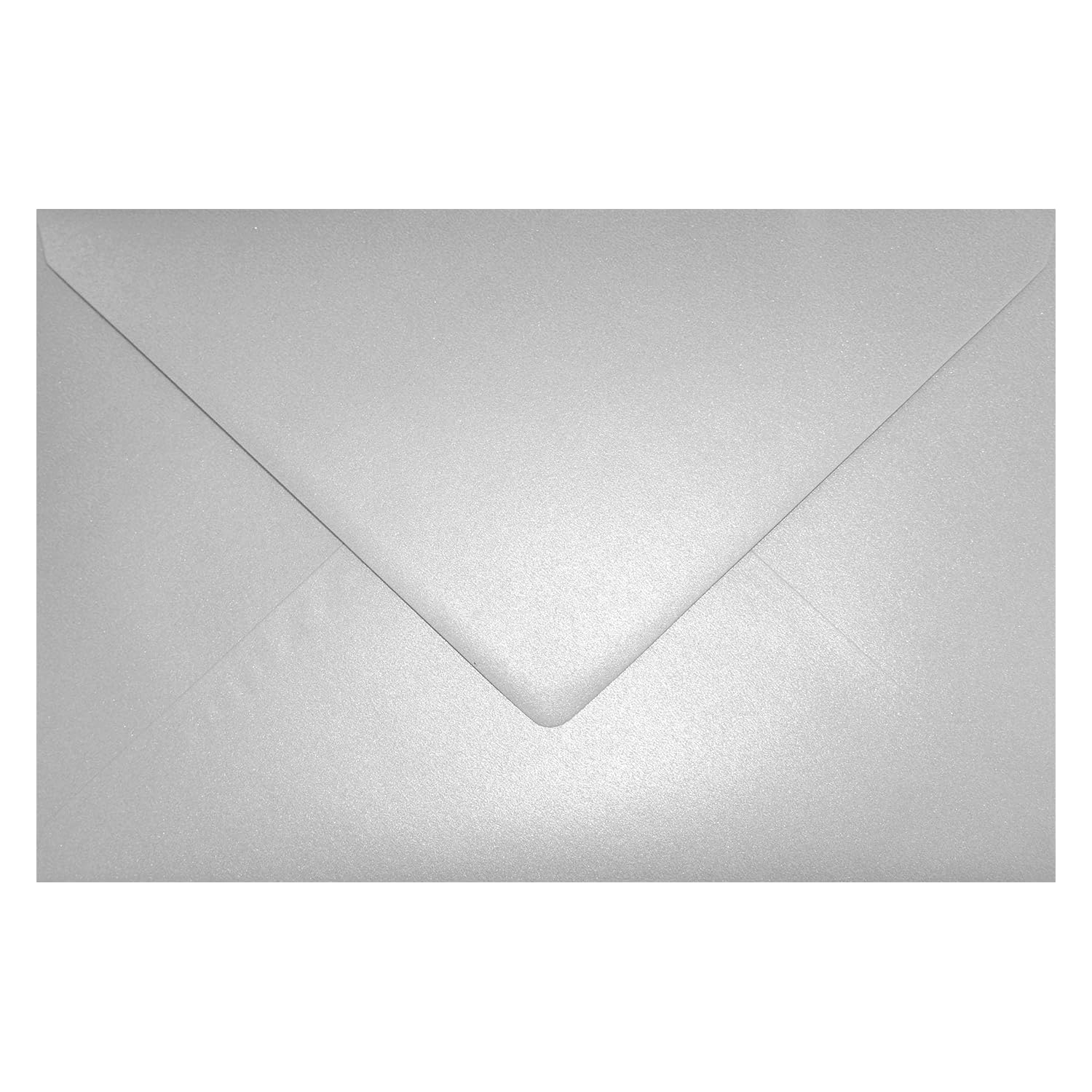 Netuno 25 sobres nacarados plateados DIN C5 162x229mm 120g Aster Metallic Silver con solapa engomada puntiaguda sin ventana para invitaciones boda Navidad cumpleaños carta tarjetas fiesta bricolaje