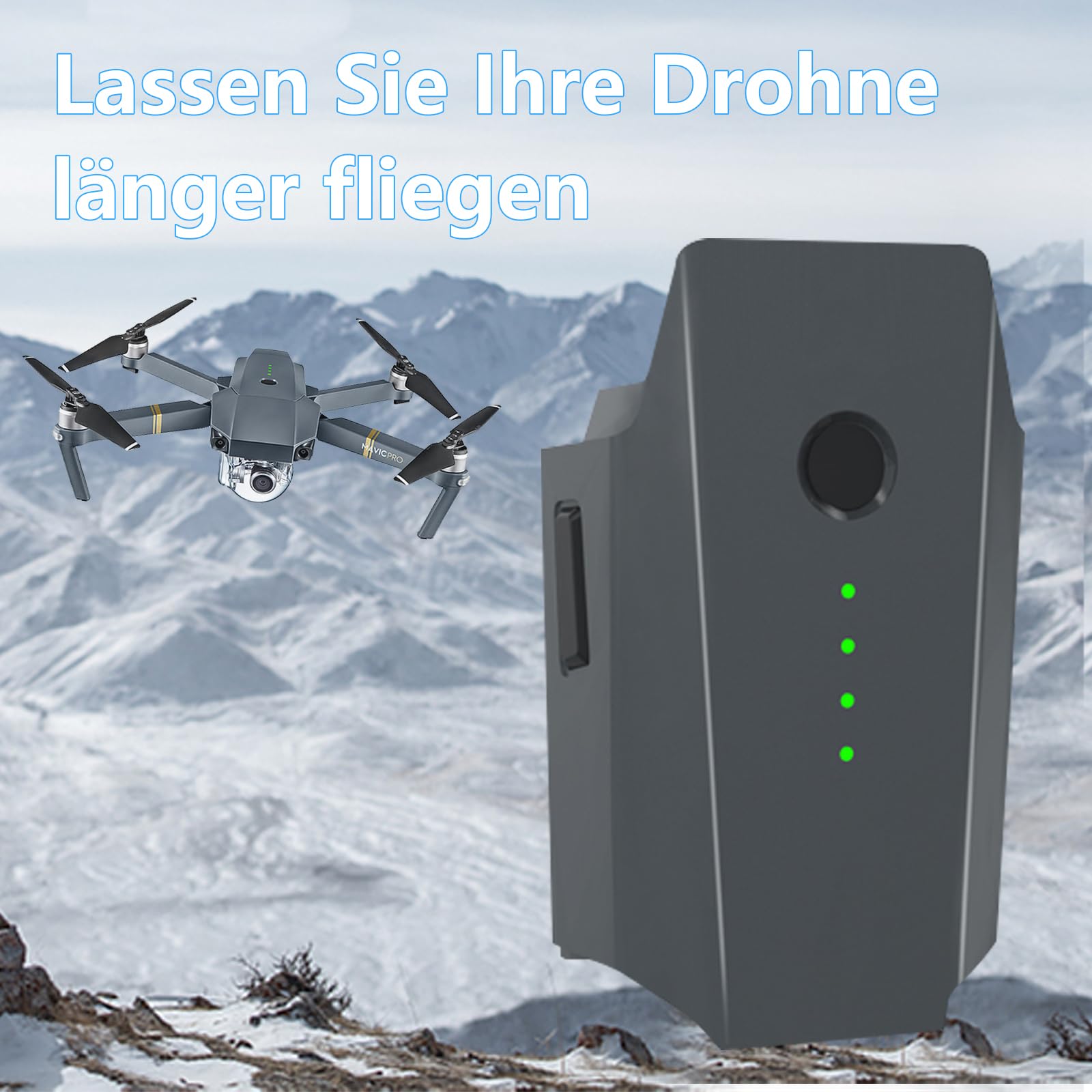 Homesuit Mavic Pro - Batería de repuesto para DJI Mavic Pro Platinum, Alpine, White Drone (2 unidades, 11,4 V, 3830 mAh)