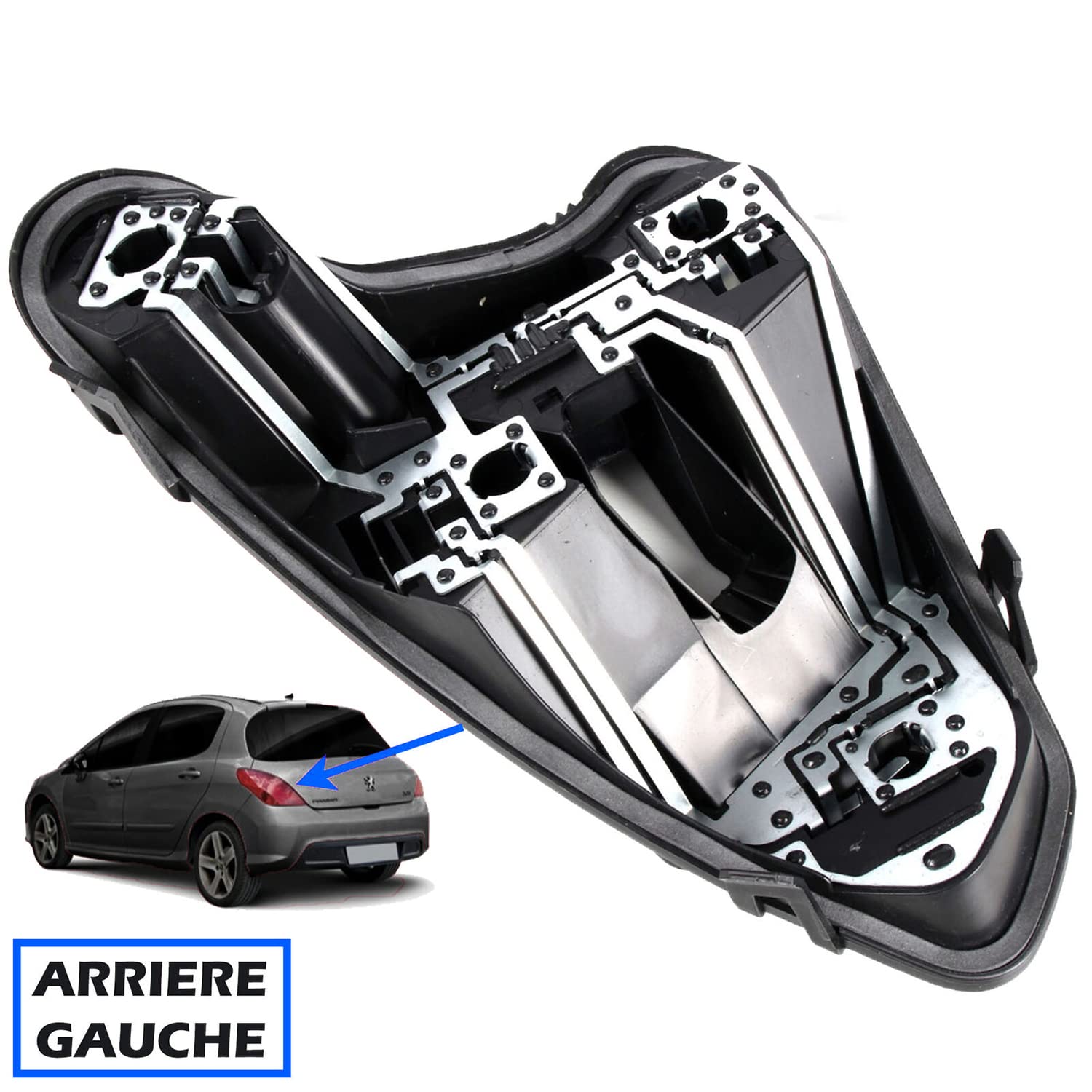 Platine De Feu Arrière Gauche Pour Peugeot 308 Phase 1 (2007-2015) - Porte-ampoule Avec Faisceau électrique - Référence OEM 1606959280