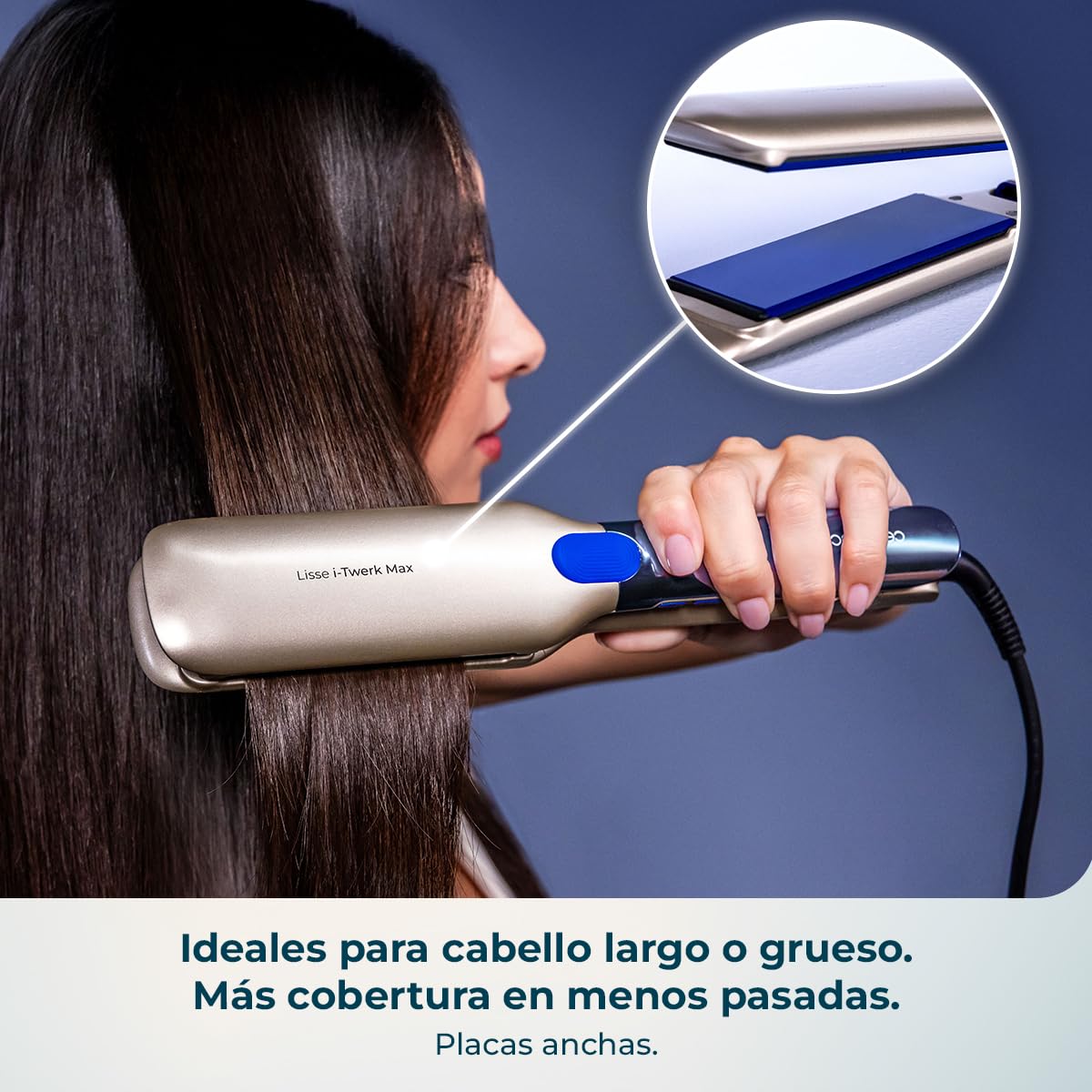 Cecotec Plancha de Pelo Placas Anchas y Vibratorias Lisse i-Twerk Max. Tecnología Infrarrojos e Iónica, 160º-230ºC, Revestimiento Cerámica y Turmalina, Calentamiento Rápido, Pantalla Integrada