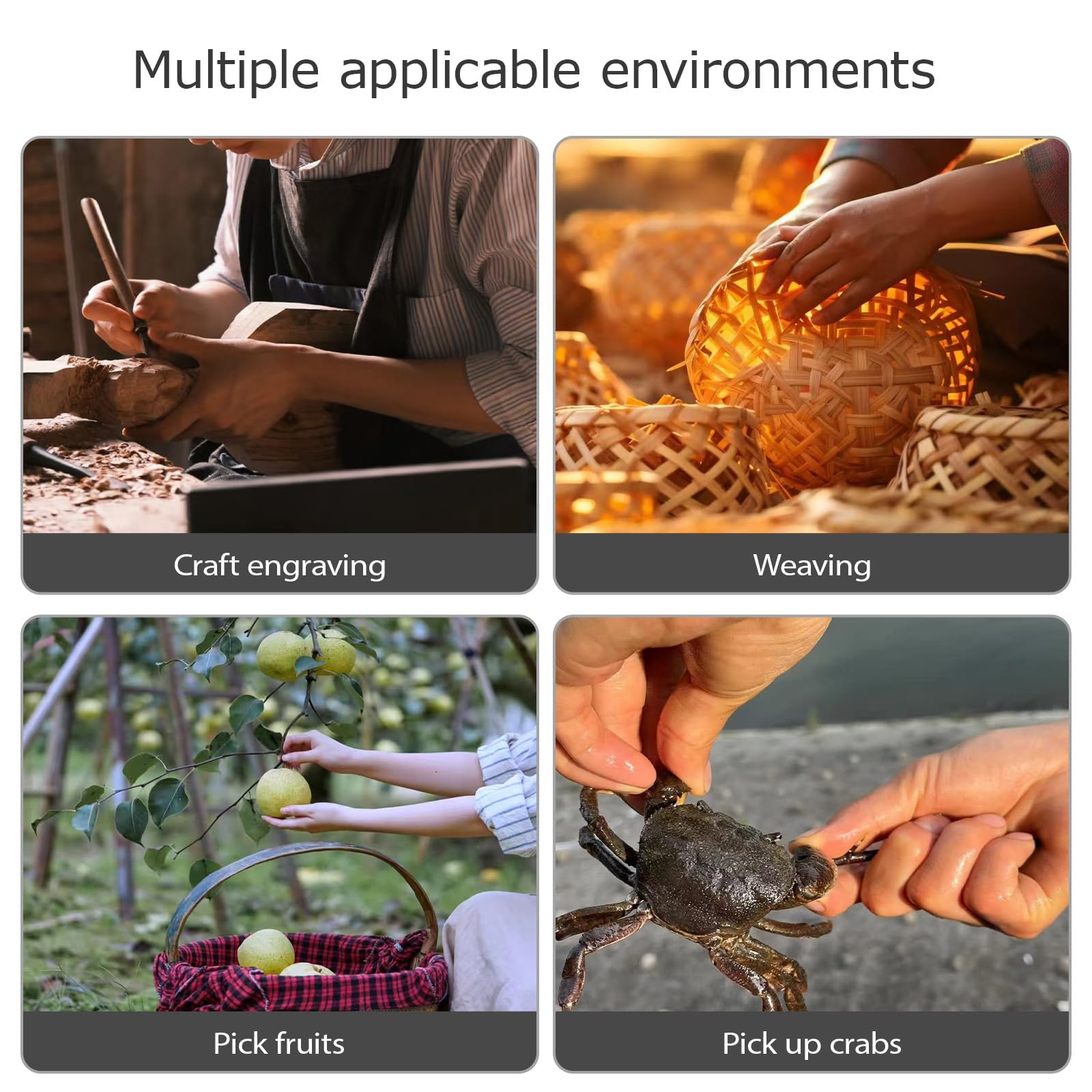 Lot de 24 Protège-doigts Réutilisables Antidérapants et Respirants, Résistants aux Coupures pour le Travail, la Cuisine, le Jardinage et les Activités Manuelles, Bleus, Noirs, Gris