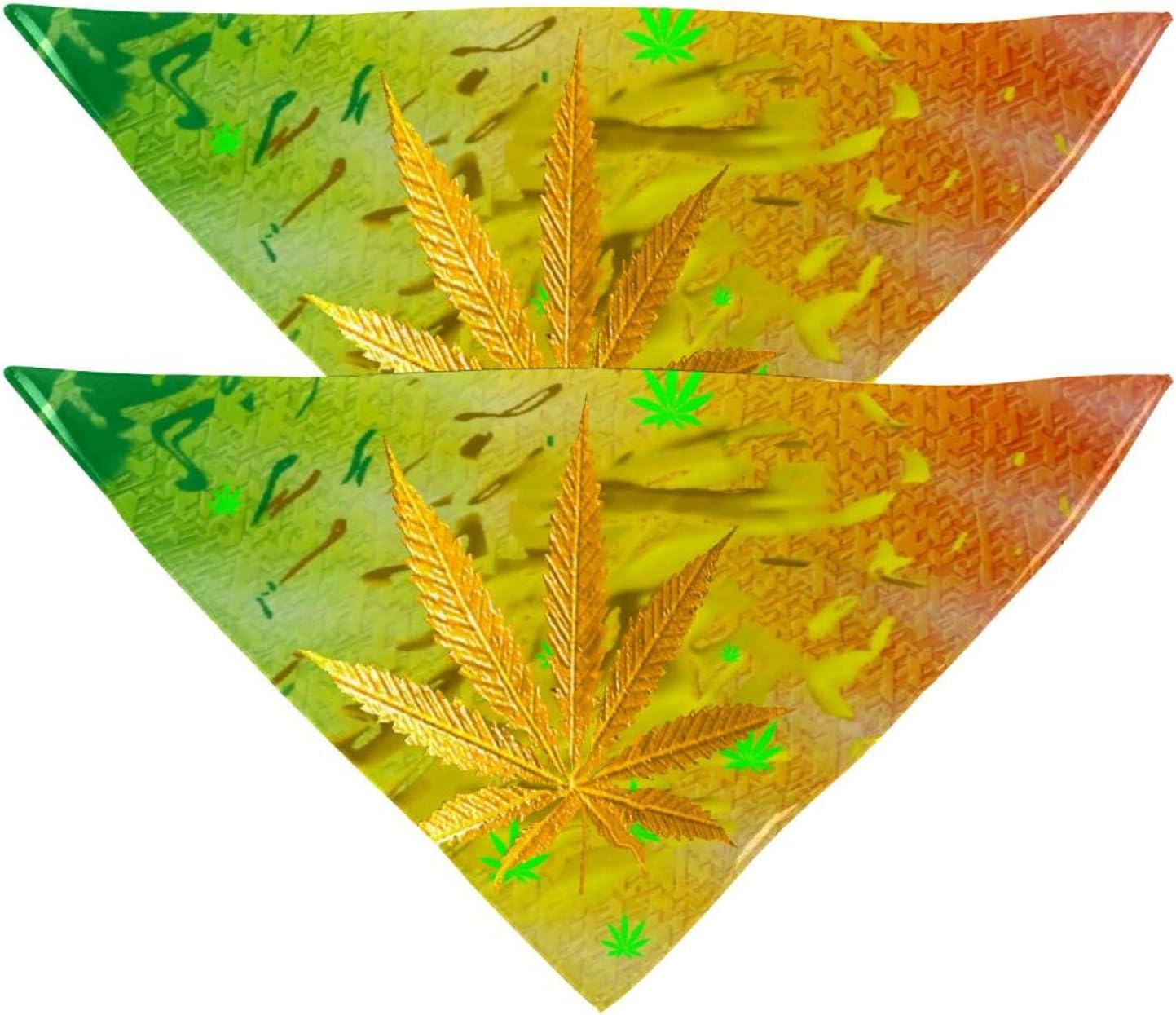 Bandanas para perro, paquete de 2 unidades, marihuana, marihuana, hoja de cannabis, bandanas de gasa, accesorios para perros pequeños, medianos y grandes, cachorros