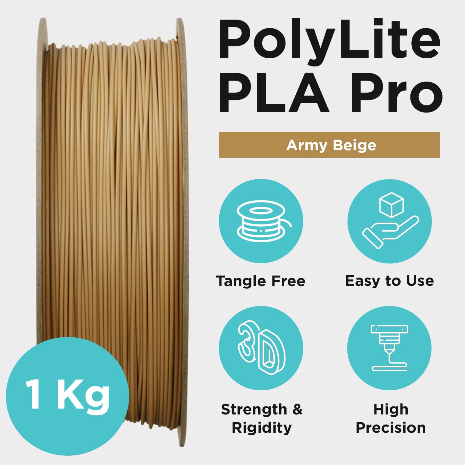 Polymaker PolyLite PLA PRO Army Beige - 1.75mm - 1kg